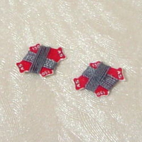 画像1: 糸（9)赤×グレー (1)